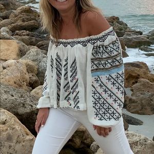 free people white flowy top